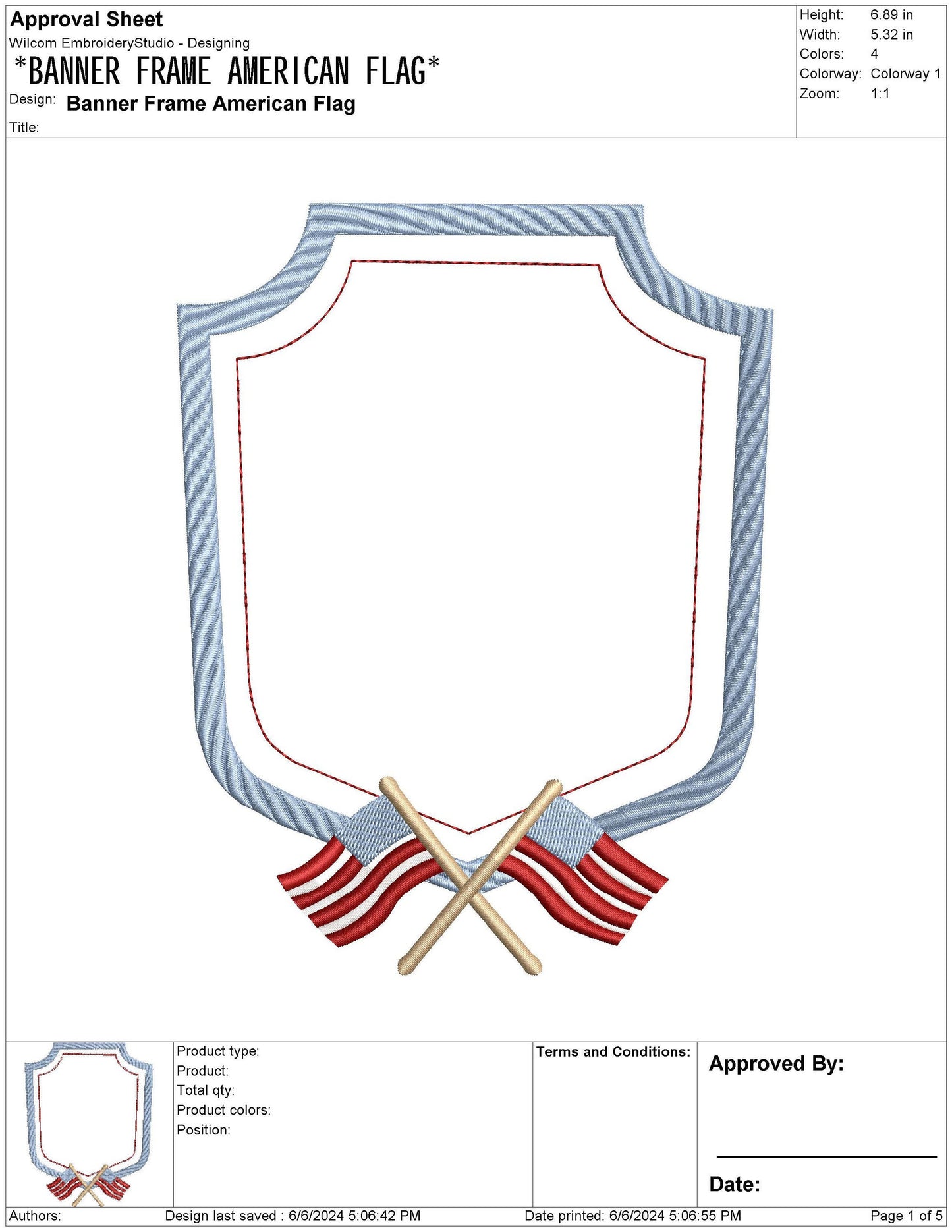 American Flag Crest For Banner Frame