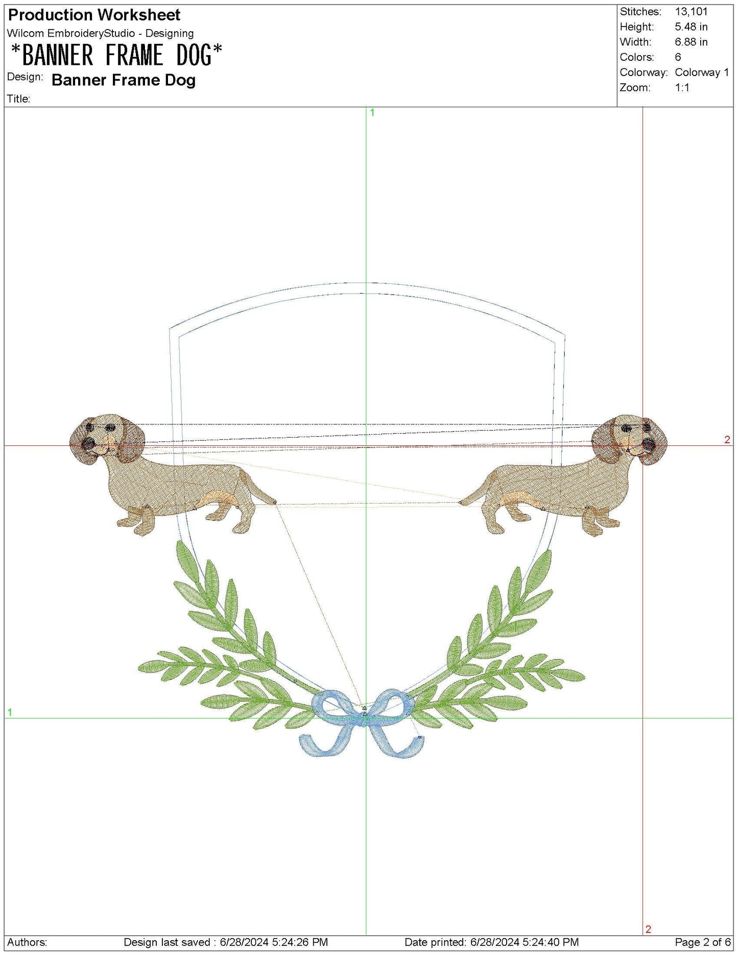 Dachsund Dog Frame For Banner Crest