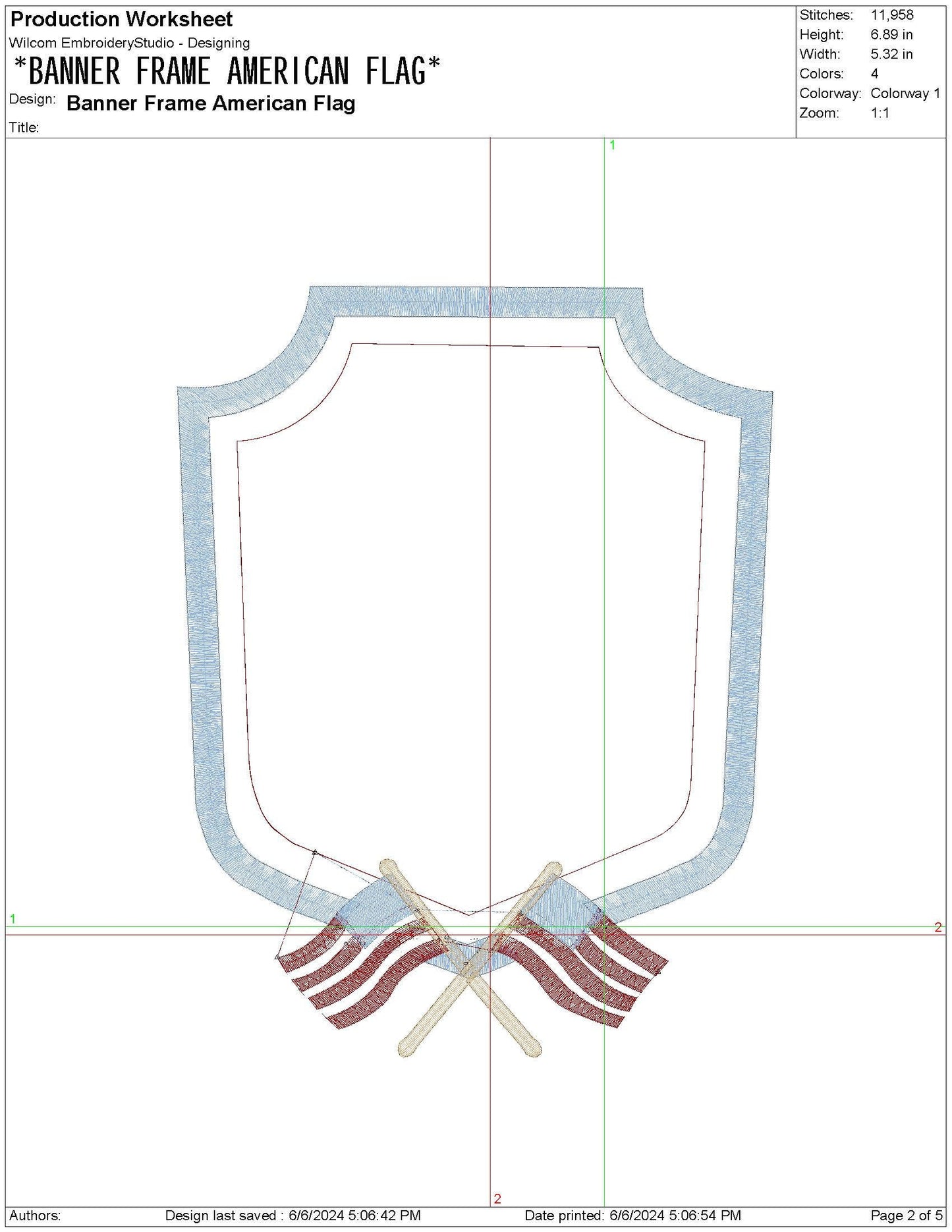 American Flag Crest For Banner Frame
