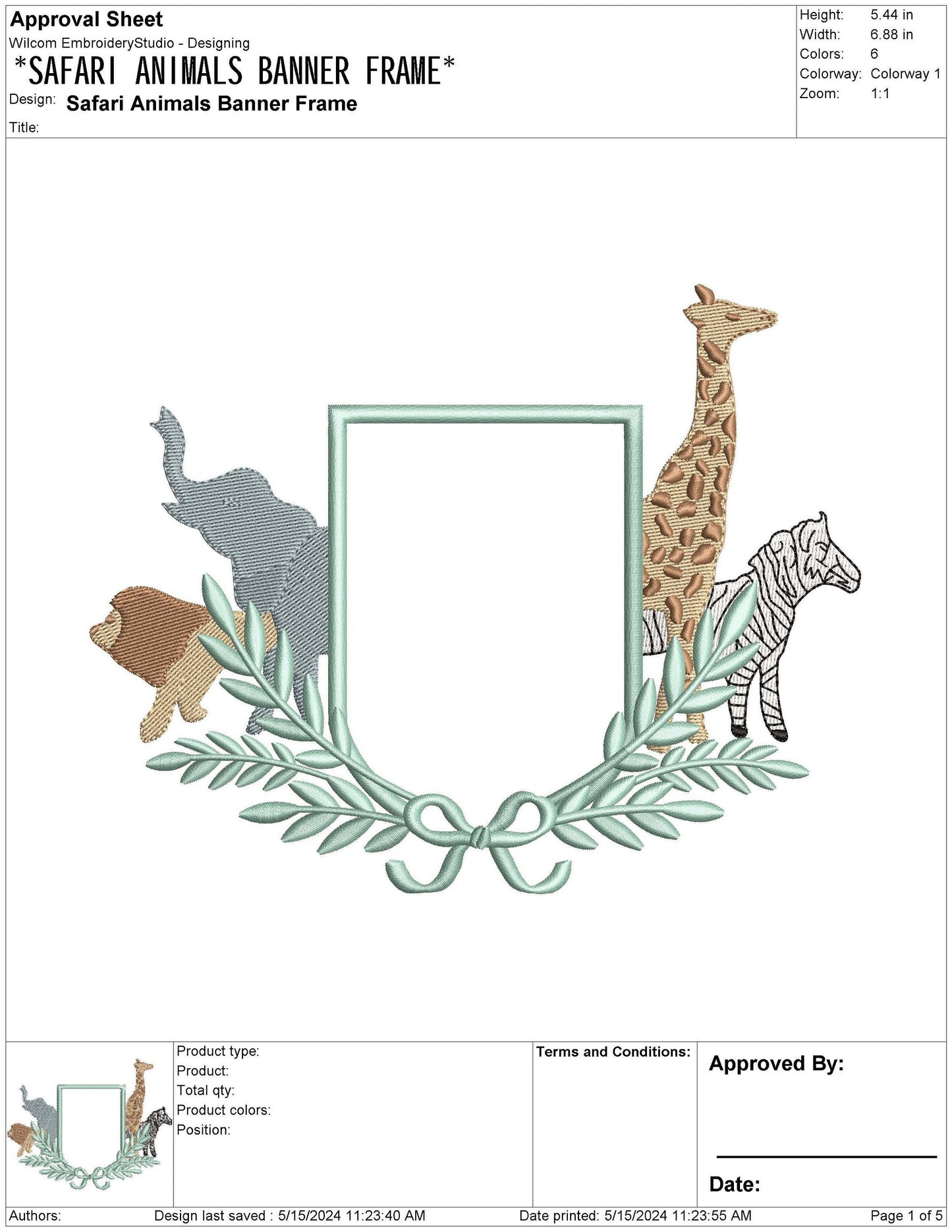 Lion, Elephant, Giraffe, Zebra Safari Crest For Baby Banner