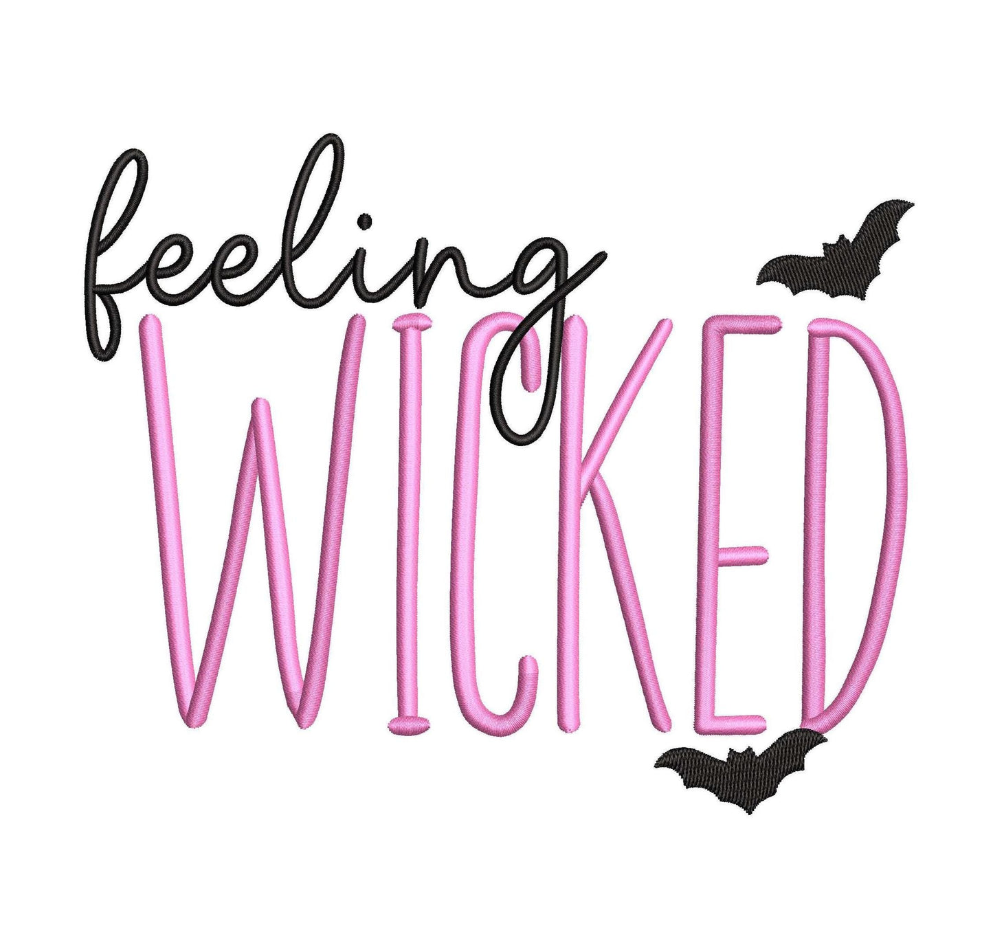 Feeling Wicked Halloween Bat Fall xxx Machine Embroidery File | 6 sizes