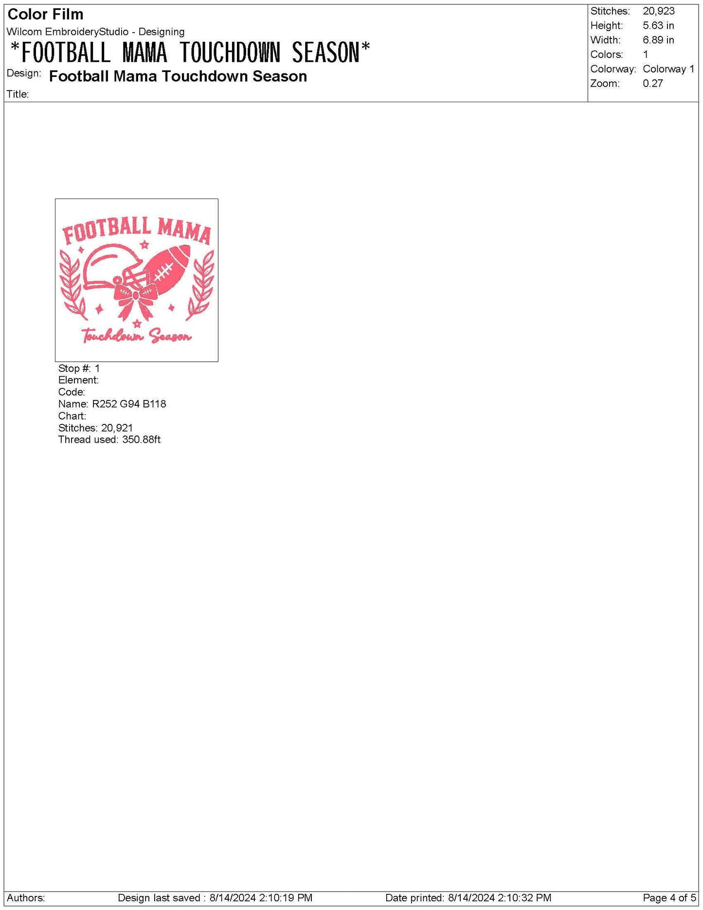 Football Mama Touchdown Season Design