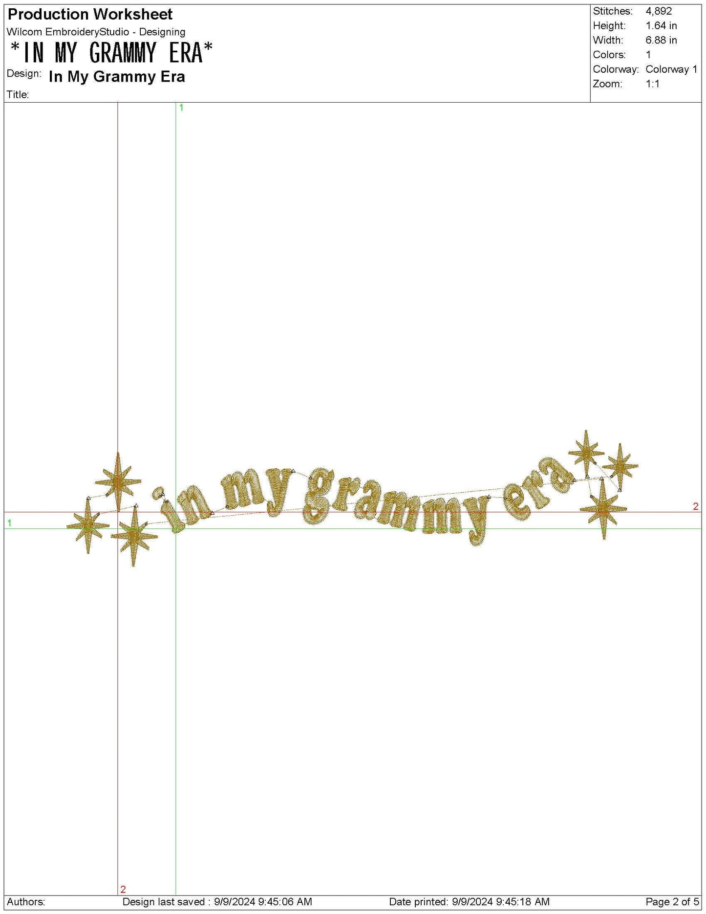 In My Grammy Era Star Design