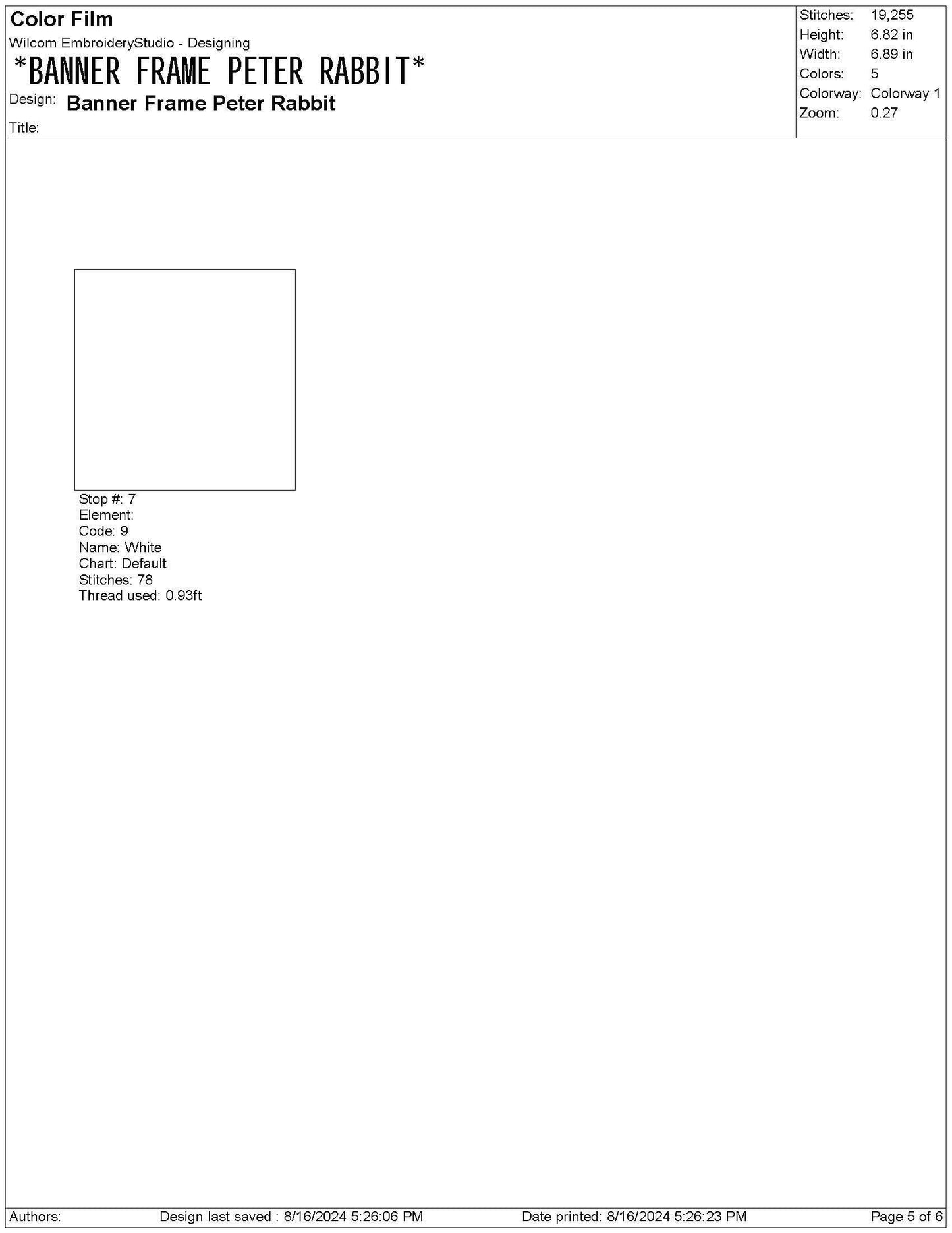 Rabbit Peter Crest For Monogram Banner Frame