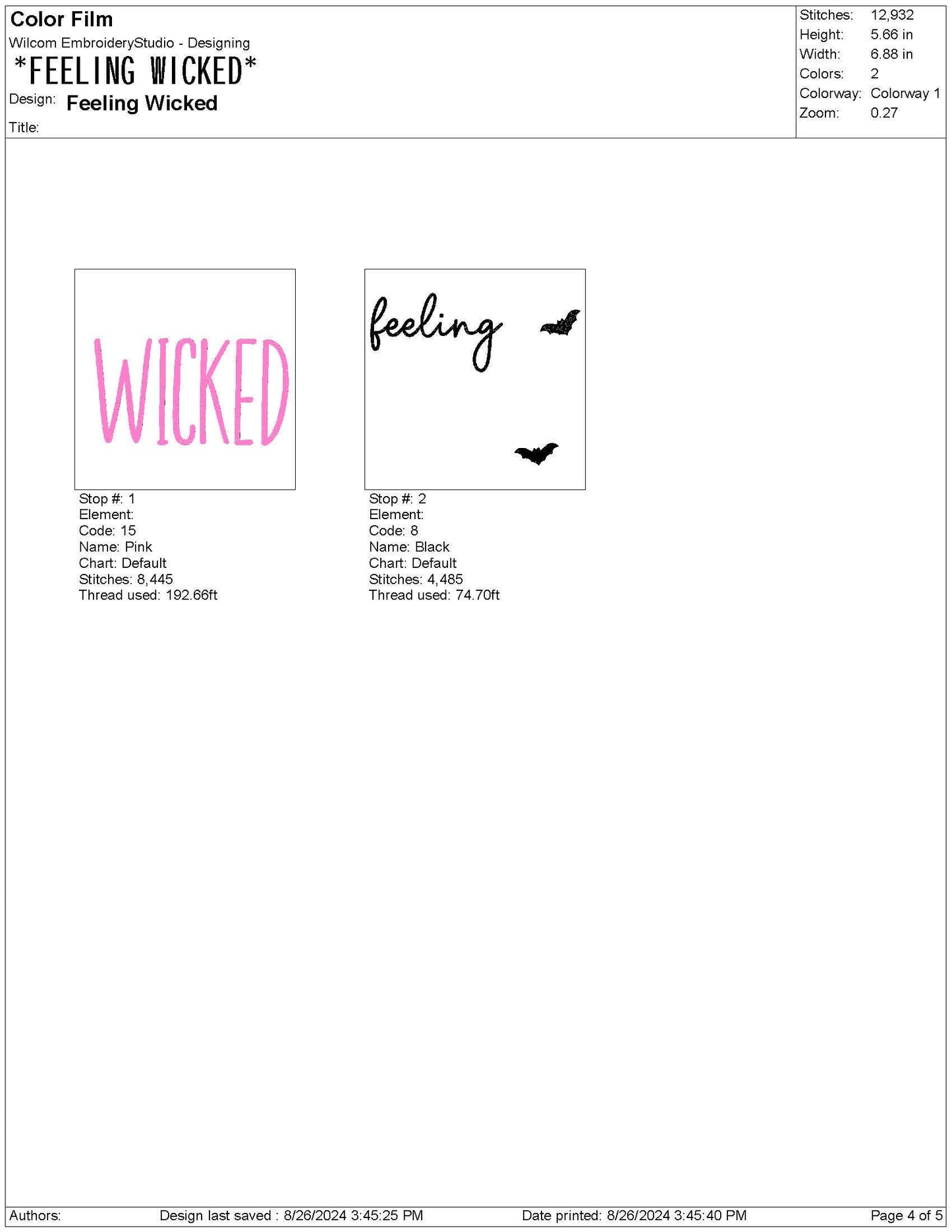 Feeling Wicked Halloween Bat Fall xxx Machine Embroidery File | 6 sizes
