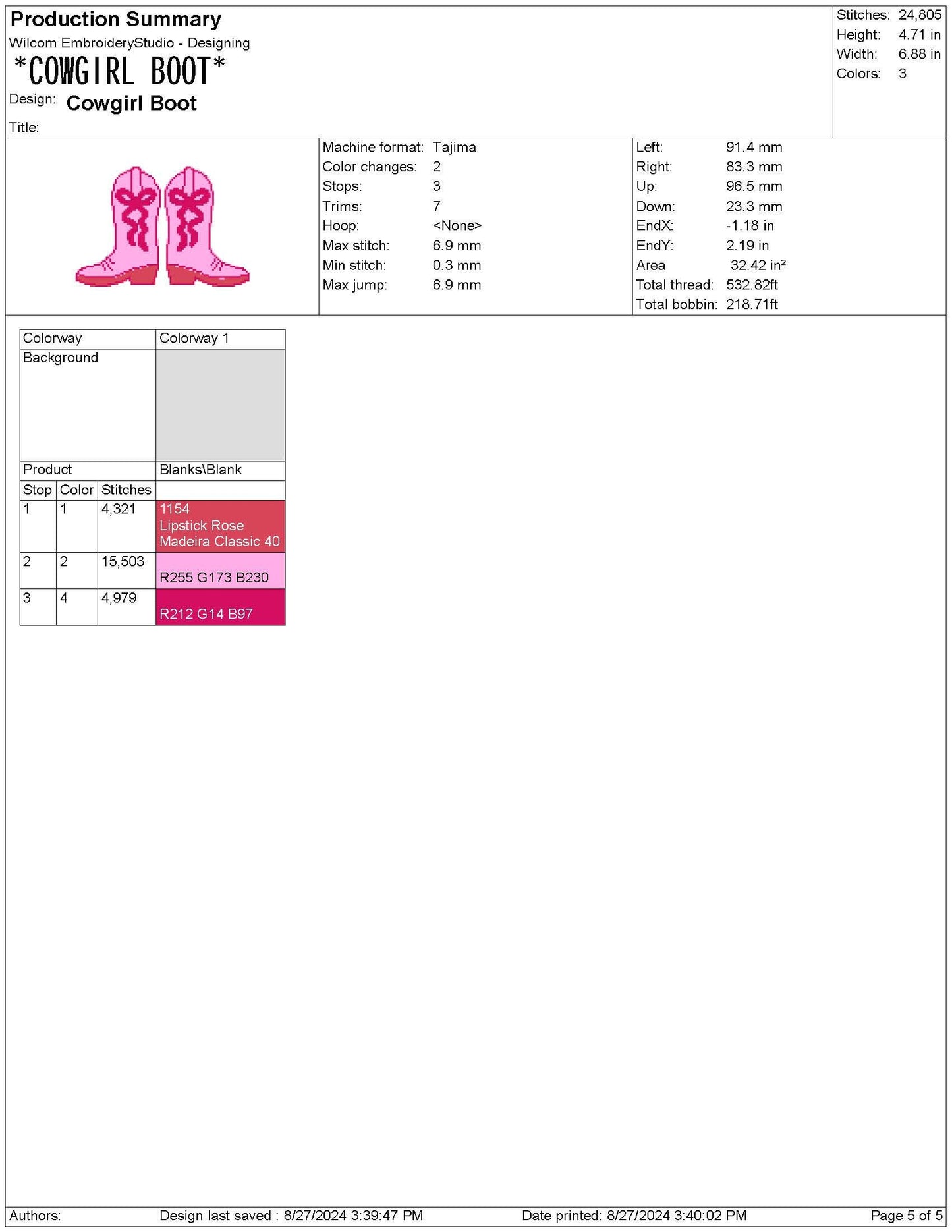 Pink Cowgirl Boots Embroidery Design: Western Machine Embroidery File (Digital Download)