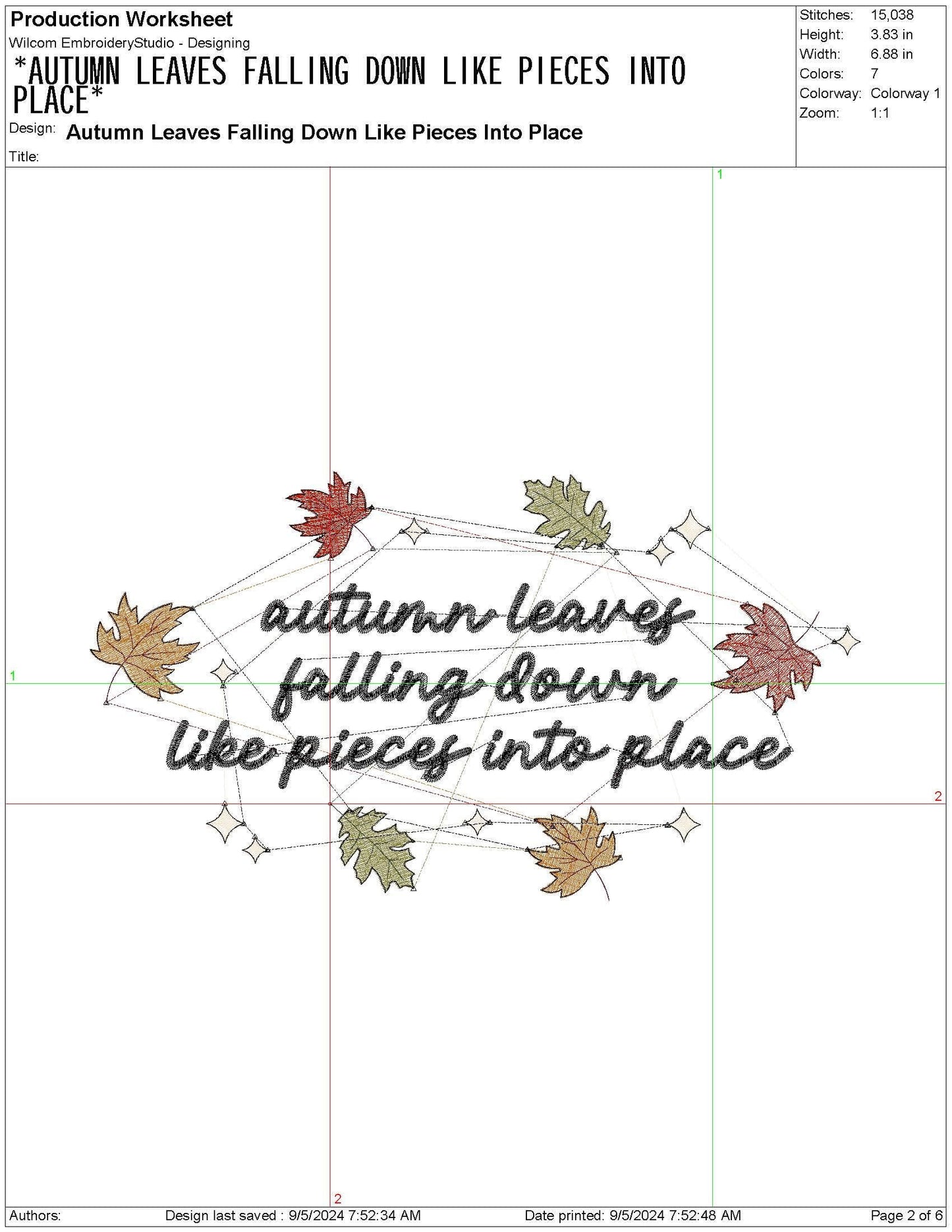 Autumn Leaves Falling Down Like Pieces Into Place Taylor All Too Well Design