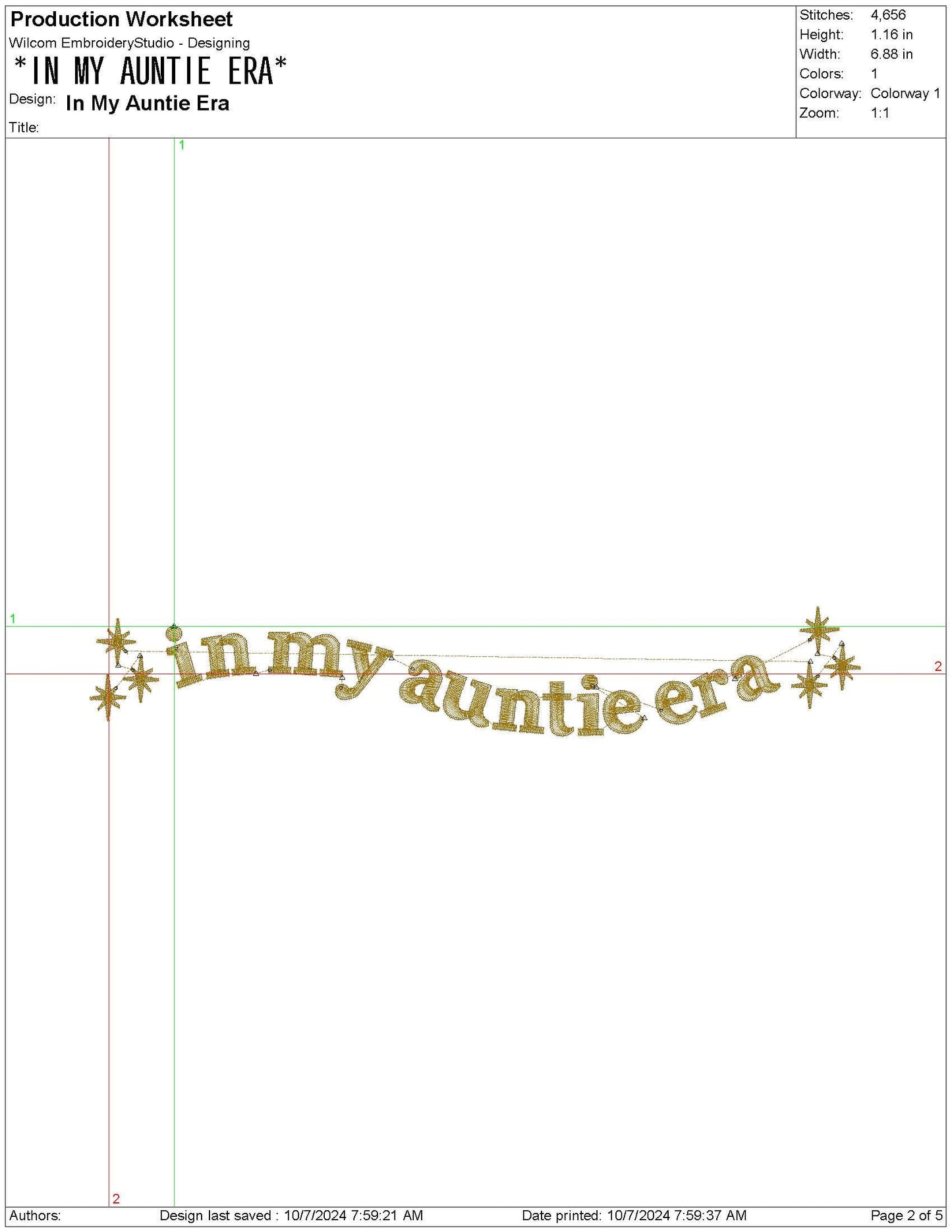 In My Auntie Era Star Design