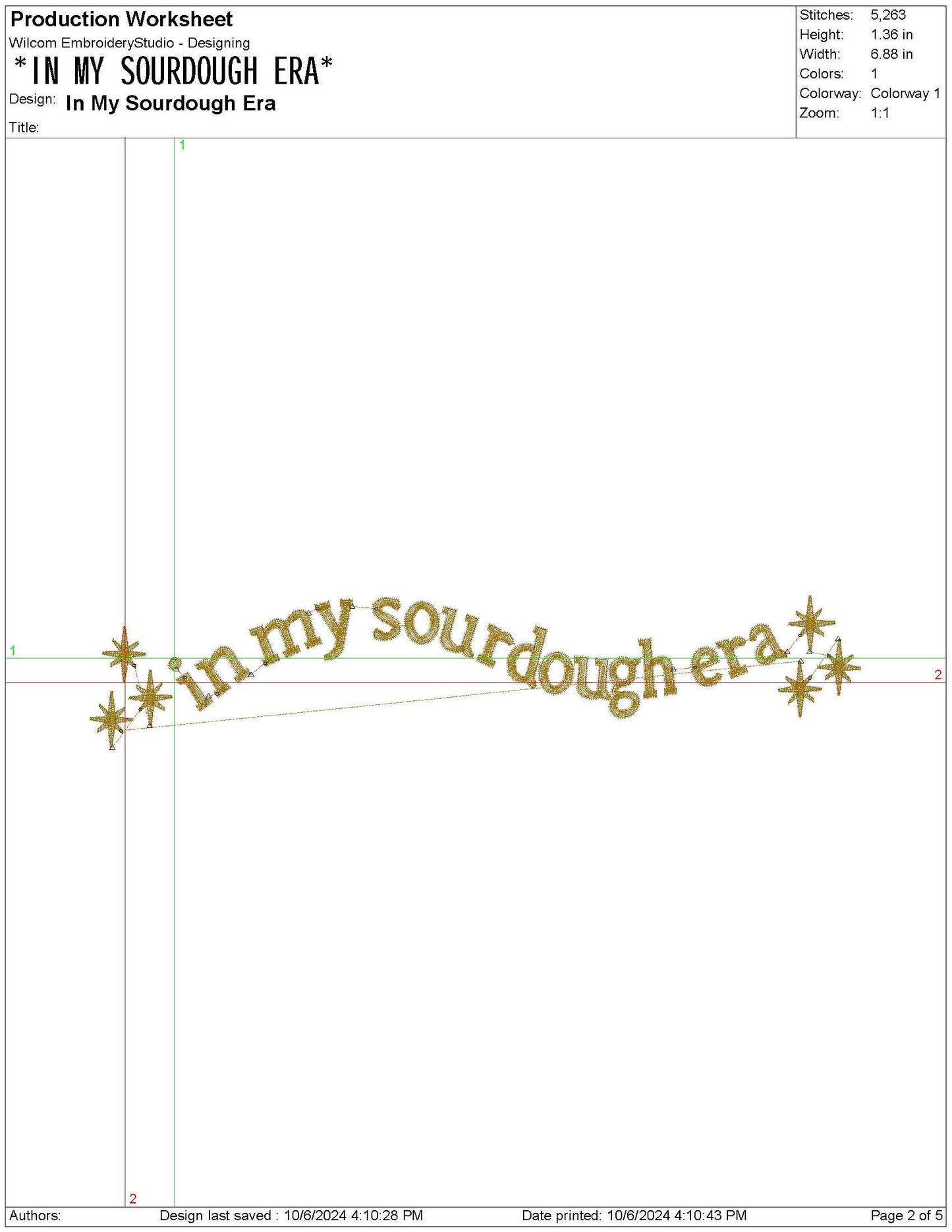 In My Sourdough Era Star Design