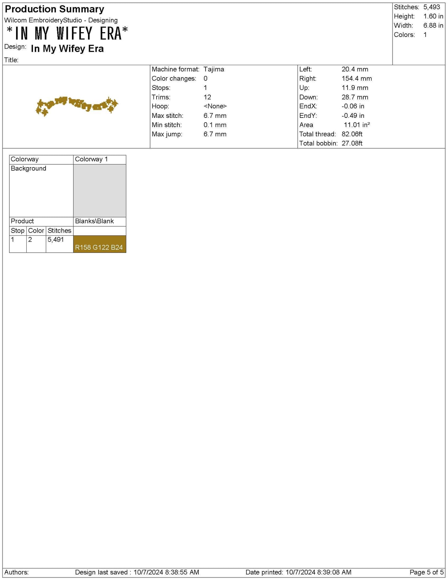 Wifey Era Embroidery Design: Single Color Machine Embroidery File (Digital Download)