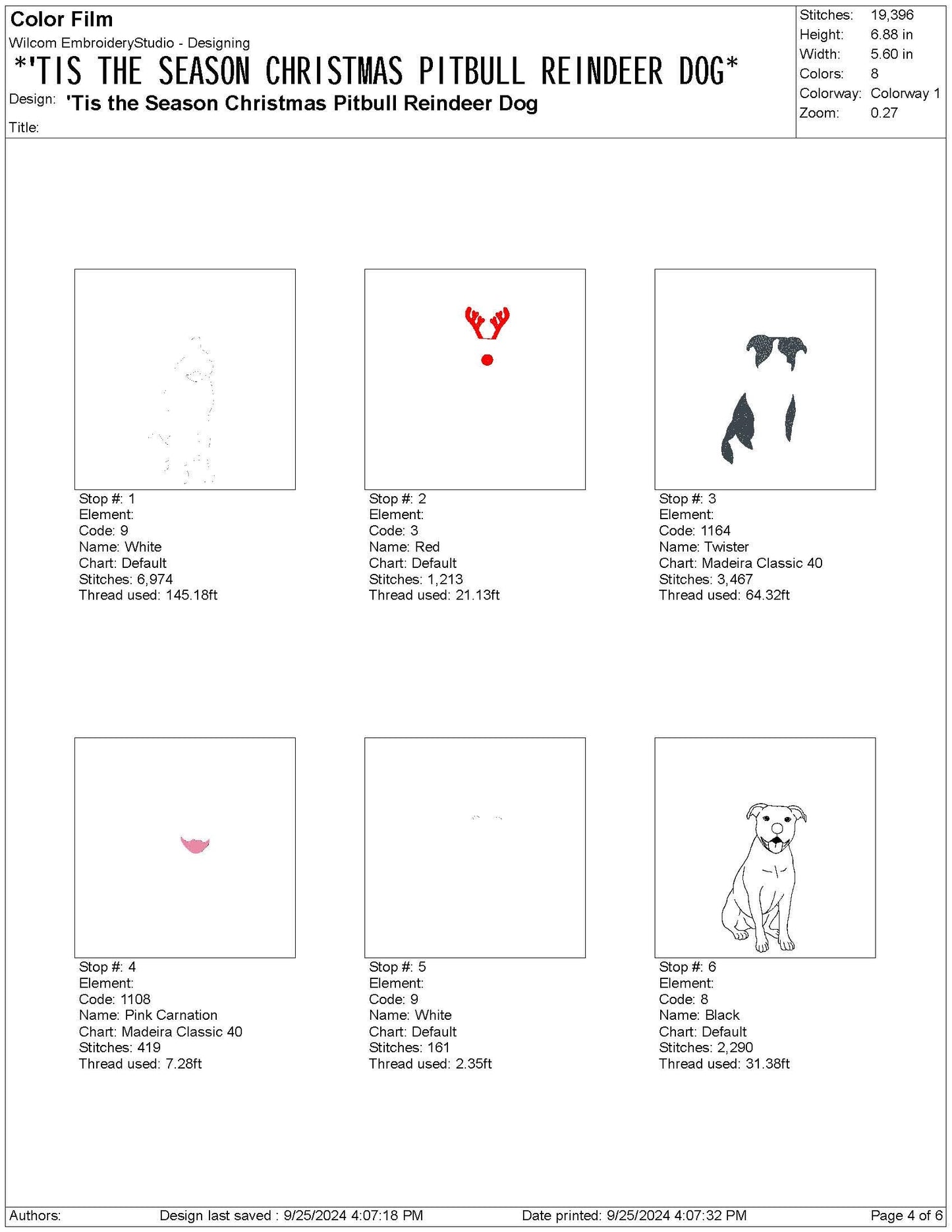 Cute Dog Christmas , Pitbull Dog Machine Embroidery File, dgt dst exp inf jef PES File, Tis The Season Dog Mama Gift