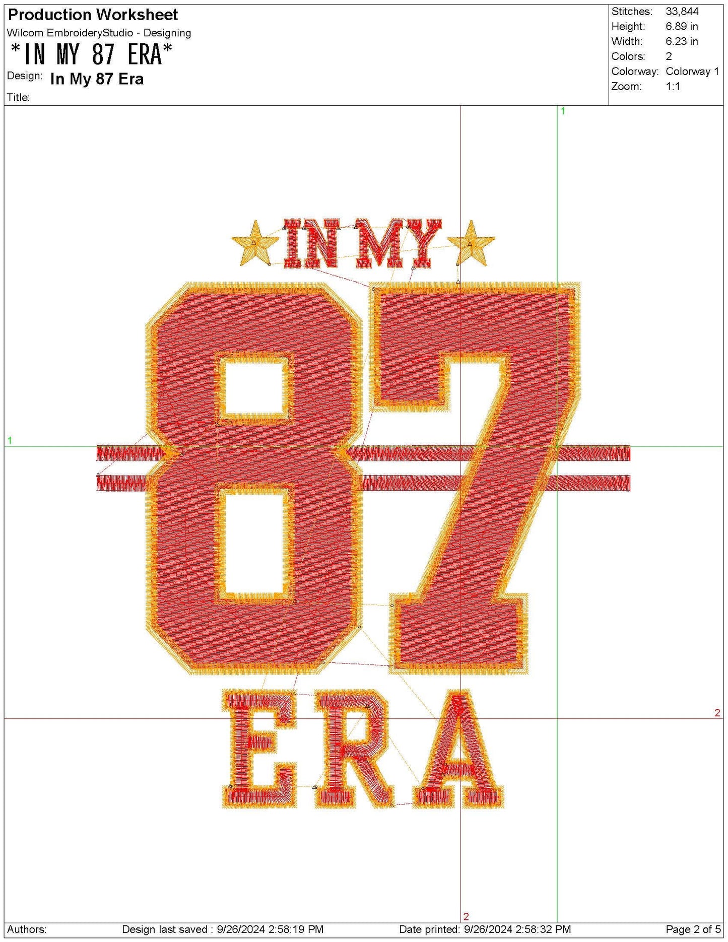 In My 87 Era Taylor Design