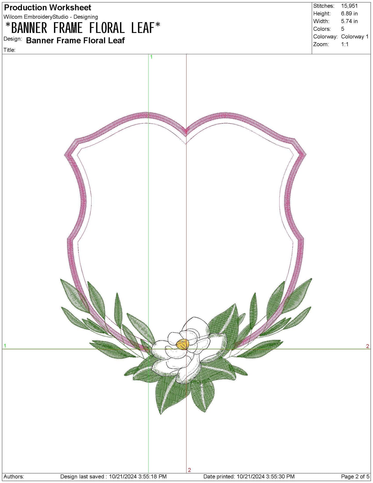 Floral Flower Frame For Banner Crest