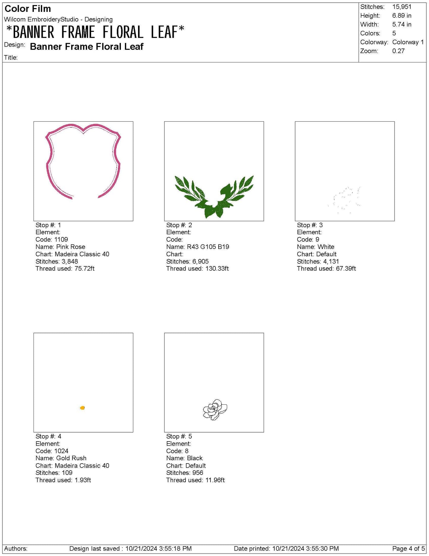 Floral Flower Frame For Banner Crest