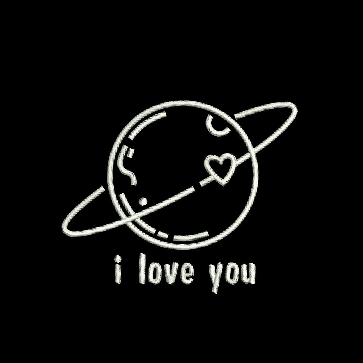 Valentine Valentine's Day Machine Embroidery File | Love You To Moon | 4 Sizes