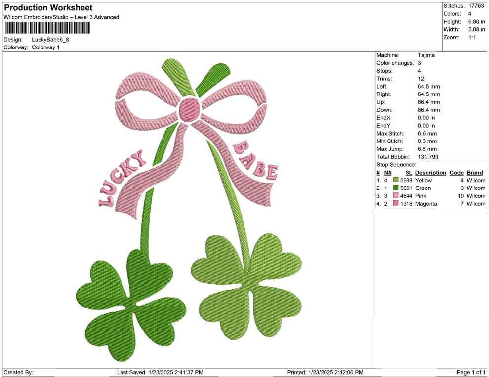 St Patricks Lucky Babe Clover Design