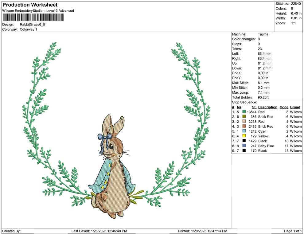 Bunny Wreath Embroidery Design: Spring Nursery Decor (PES Digital Download)