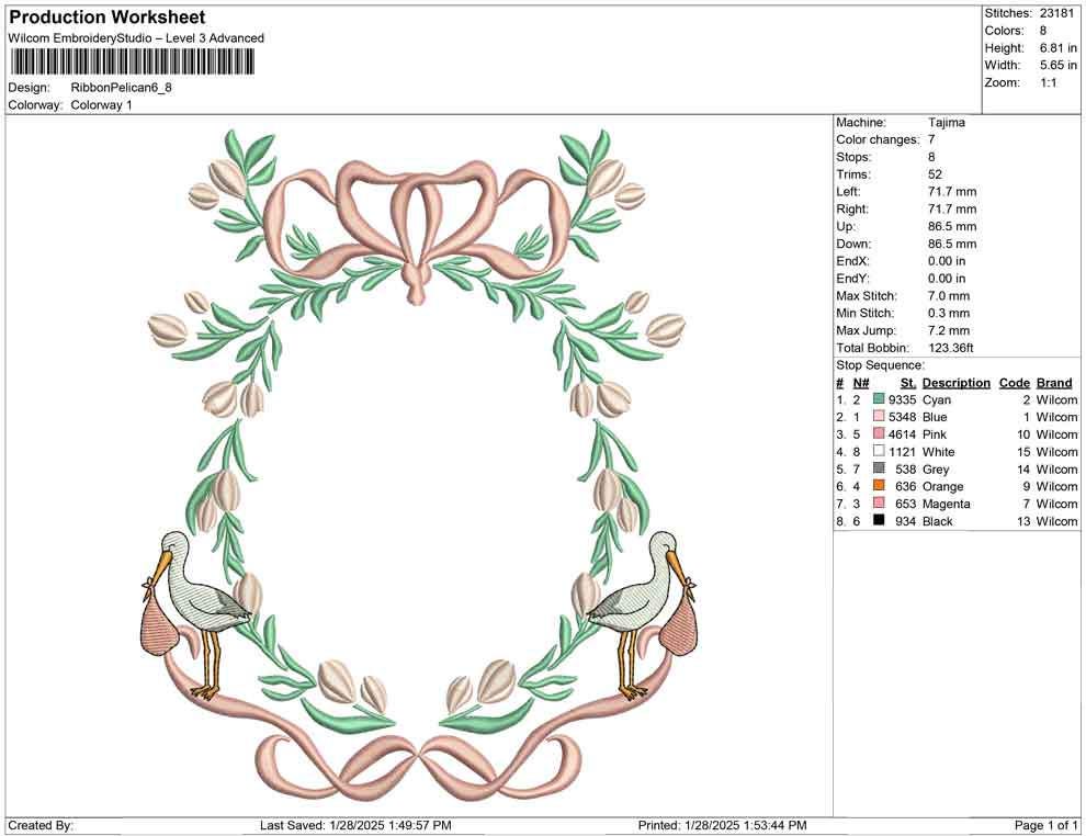 Baby & Stork Frame For Newborn Banner Crest