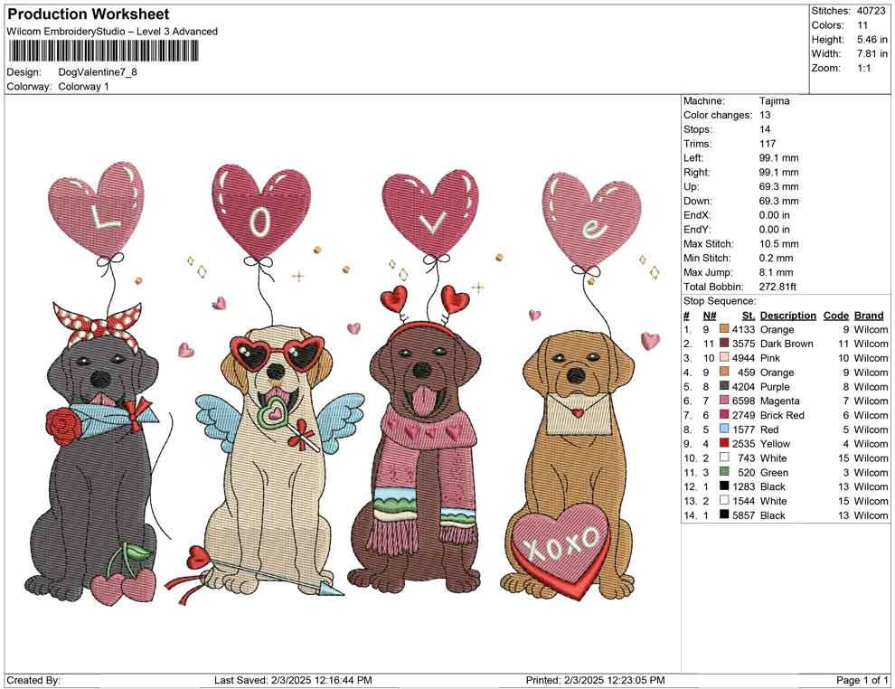 Valentine's Day Embroidery Designs: Labrador Retriever Embroidery Machine File Golden Dog Embroidery Design