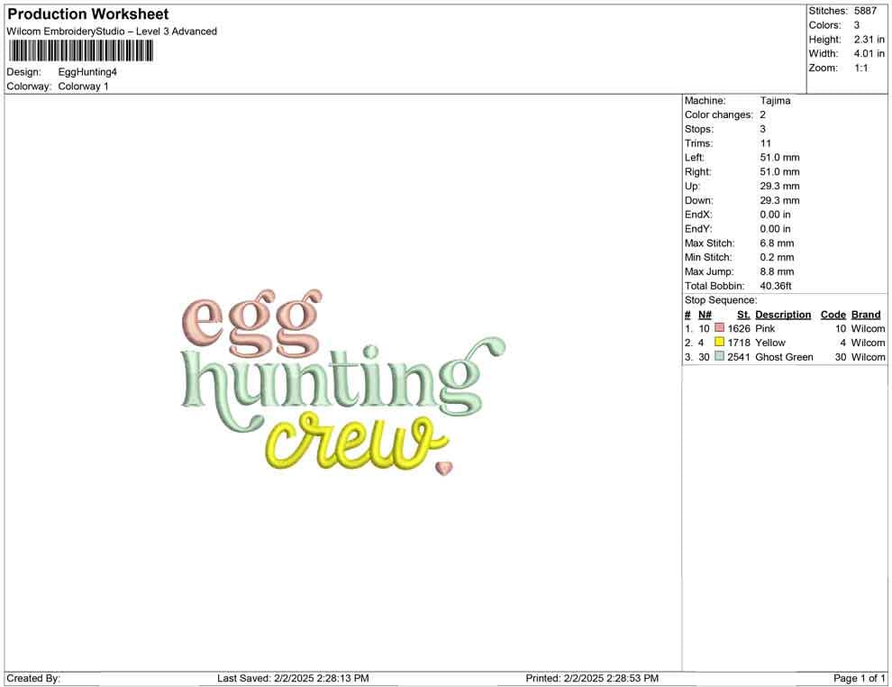 Egg Hunting Crew Machine Embroidery Design: Easter Kids Gift (4 Sizes)