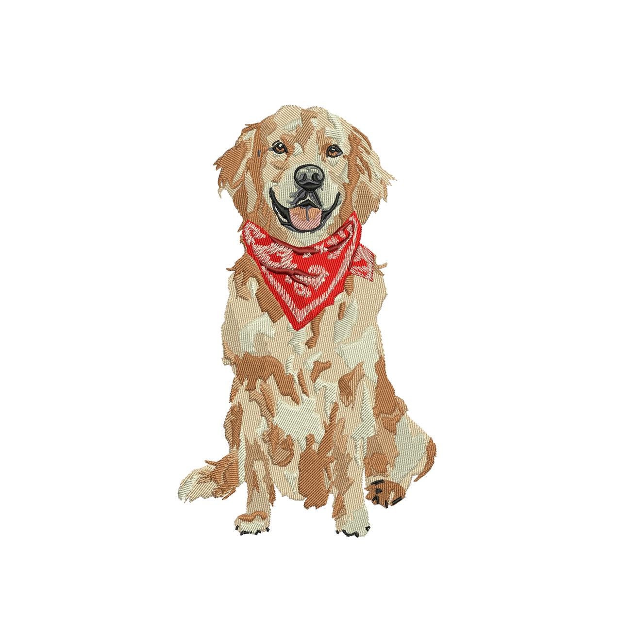 Dog Lover Labrador Bandanna Machine Embroidery File for Retriever Animal Lovers | 4 Sizes