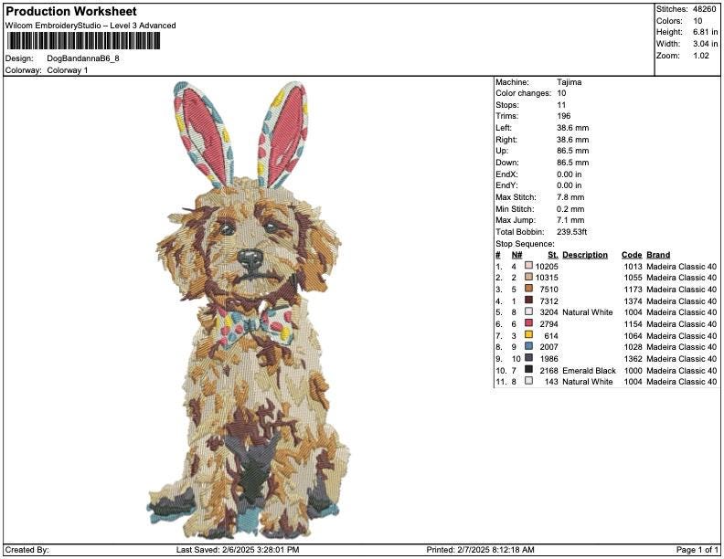 Goldendoodle Easter Puppy Embroidery File: Dog Mom Gift (PES, DST, EXP)