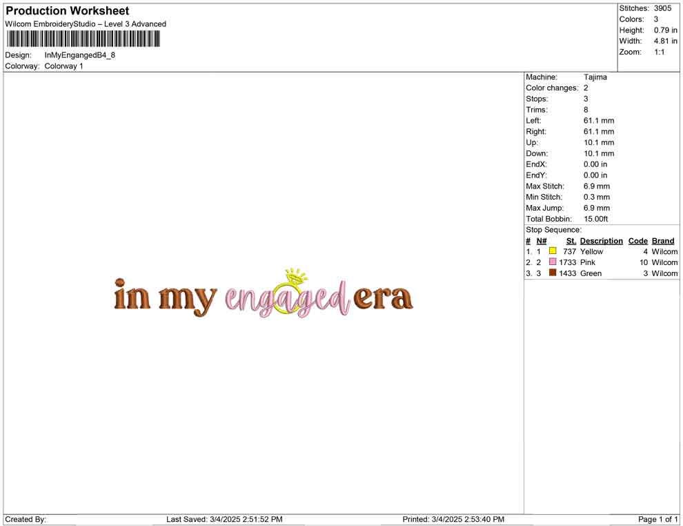In My Engaged Era Embroidery Design: Bridal Gift (Digital Download)