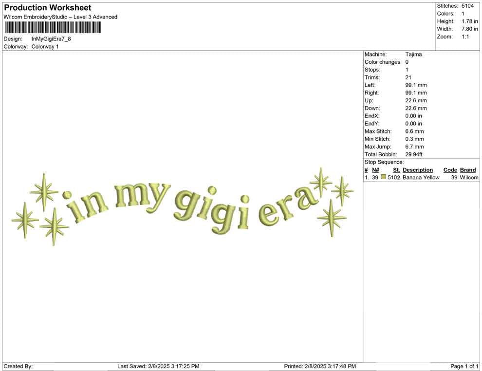 In My Gigi Era Embroidery Design: Grandmother Gift (Digital Download)