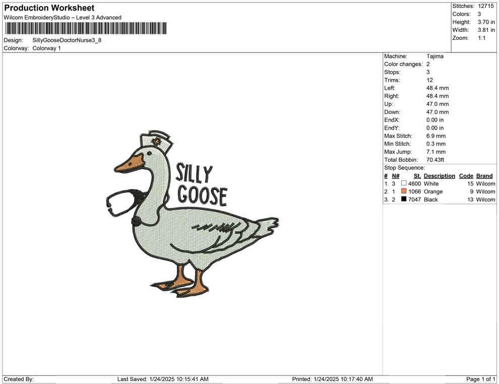Silly Goose Nurse With Stethoscope