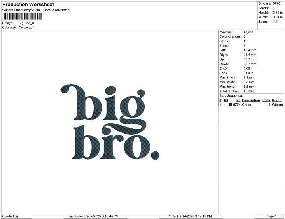 Family Big Bro Brother Machine Embroidery File | Cute Toddler Design DIGITAL PRODUCT | 4 Size