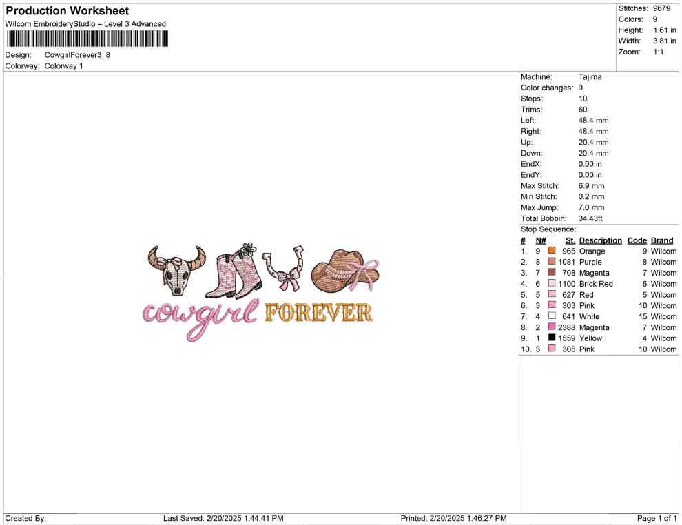 Western Cowgirl Forever Embroidery File pes dst exp hus jef sew vp3 Texas Machine Embroidery File Coquette Cowgirl Cowboy Hat Boots | 4 size
