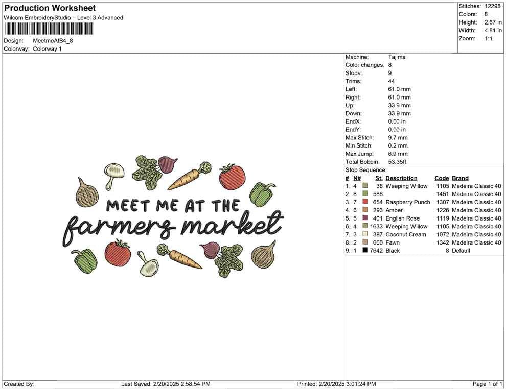 Spring Embroidery Designs: Summer Farmers Market Embroidery Machine File Vegetables and Fresh Produce Embroidery Files (Digital Download)