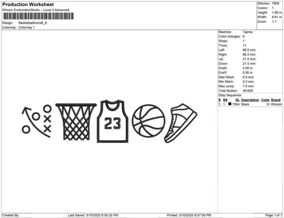 Basketball Icons Embroidery Design: Sport Fan Machine Embroidery File (Digital Download)