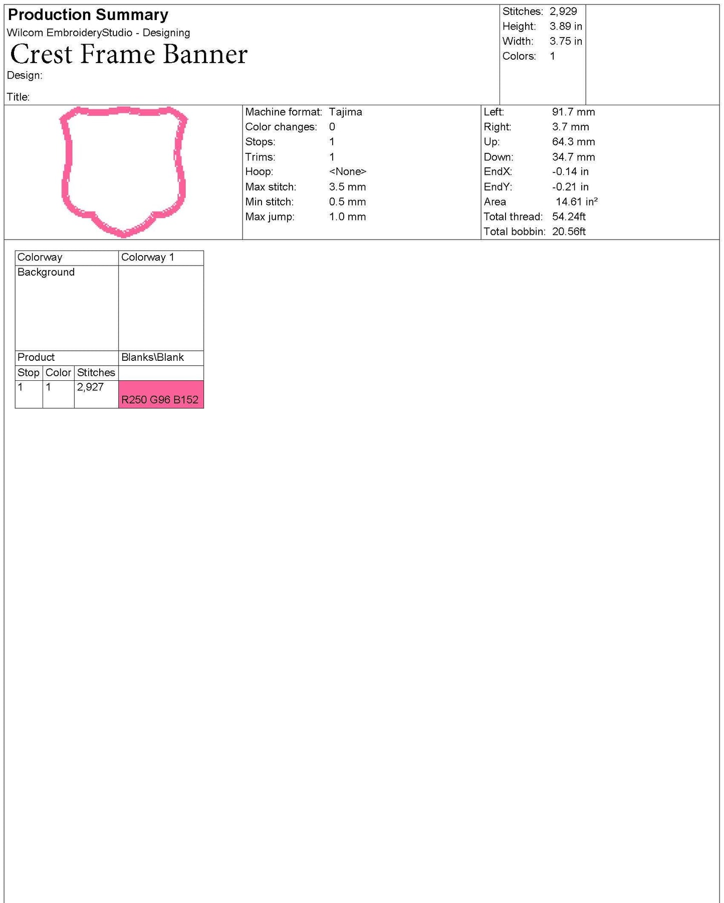 Simple Embroidery Frame: Elegant Crest Embroidery Machine File for Wedding or Baby Name Banner