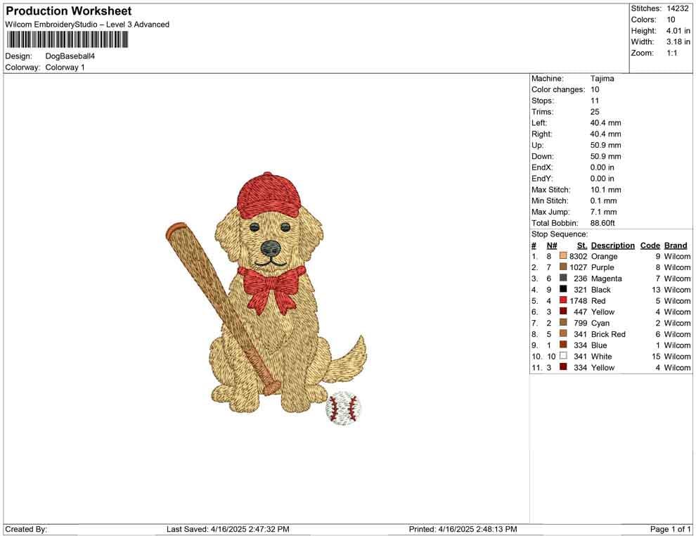 Baseball Golden Retriever Embroidery Design: Puppy with Bat (Digital Download)