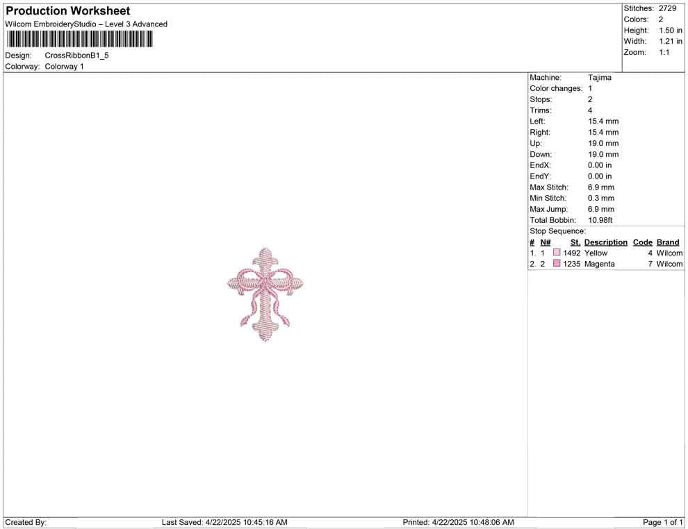 Cross Embroidery Designs: Holy Cross Ribbon Machine Embroidery File Catholic Christening Embroidery File (DST, PES, JEF, more)
