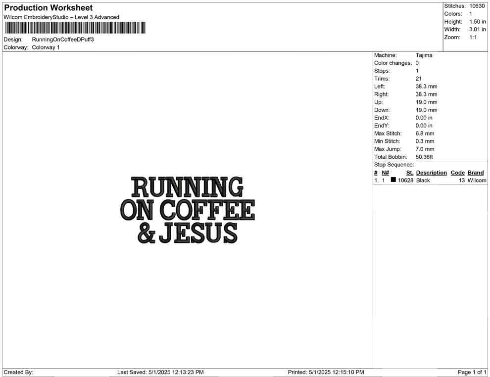 3D Puff Jesus Embroidery Design PES Puff Coffee Machine Embroidery File 3D Christian Jesus Embroidery File DST Catholic Embroidery File EXP