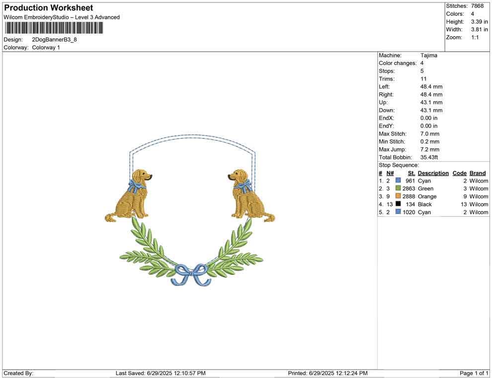 Golden Retriever Laurel Embroidery Design: Dog Banner, Crest Frame (Digital Download)