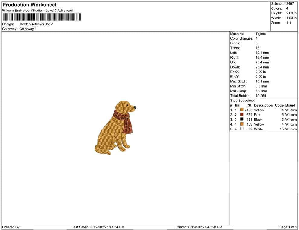 Golden Retriever Embroidery Designs: Dog Embroidery Designs Winter Embroidery Machine Files