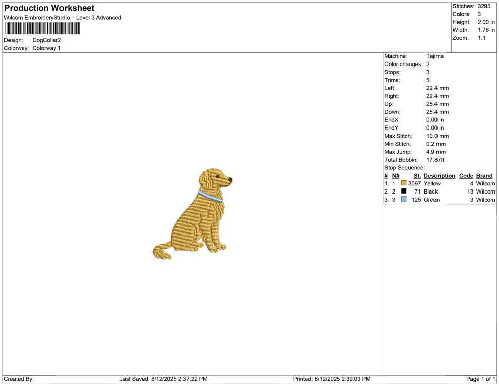 Golden Retriever Embroidery Design Golden Retriever Dog Lover Embroidery File Dog Mom DST Golden Retriever Dog Collar Embroidery File PES