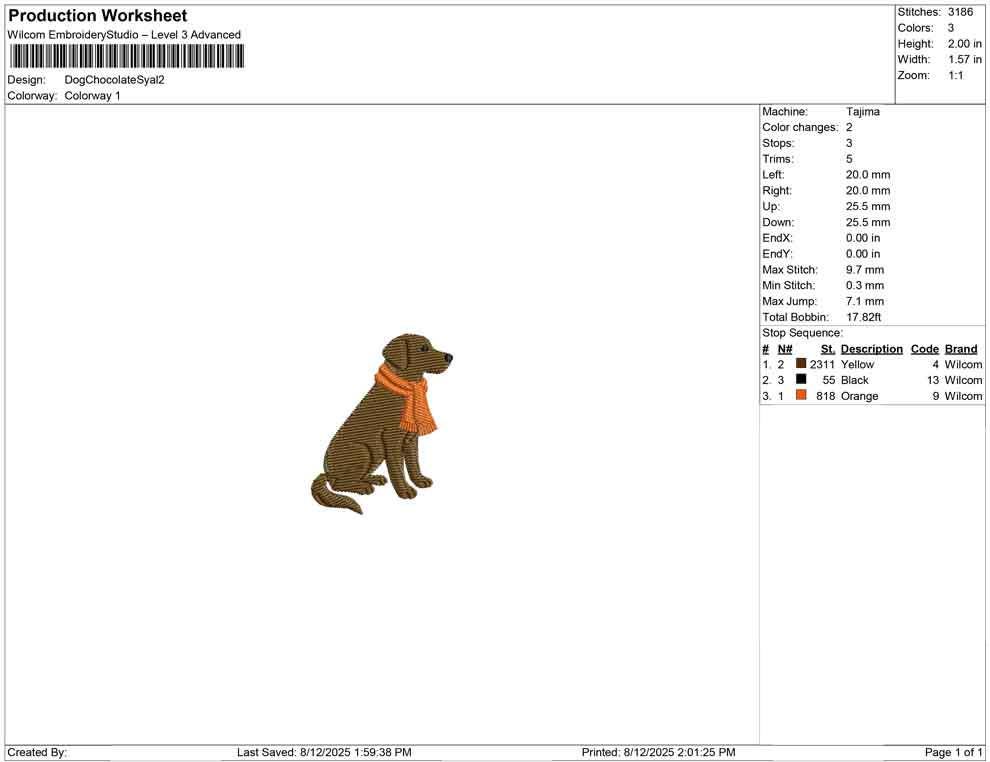 Labrador Retriever Embroidery Designs: Dog with Scarf Embroidery Machine Files Dog Embroidery Design