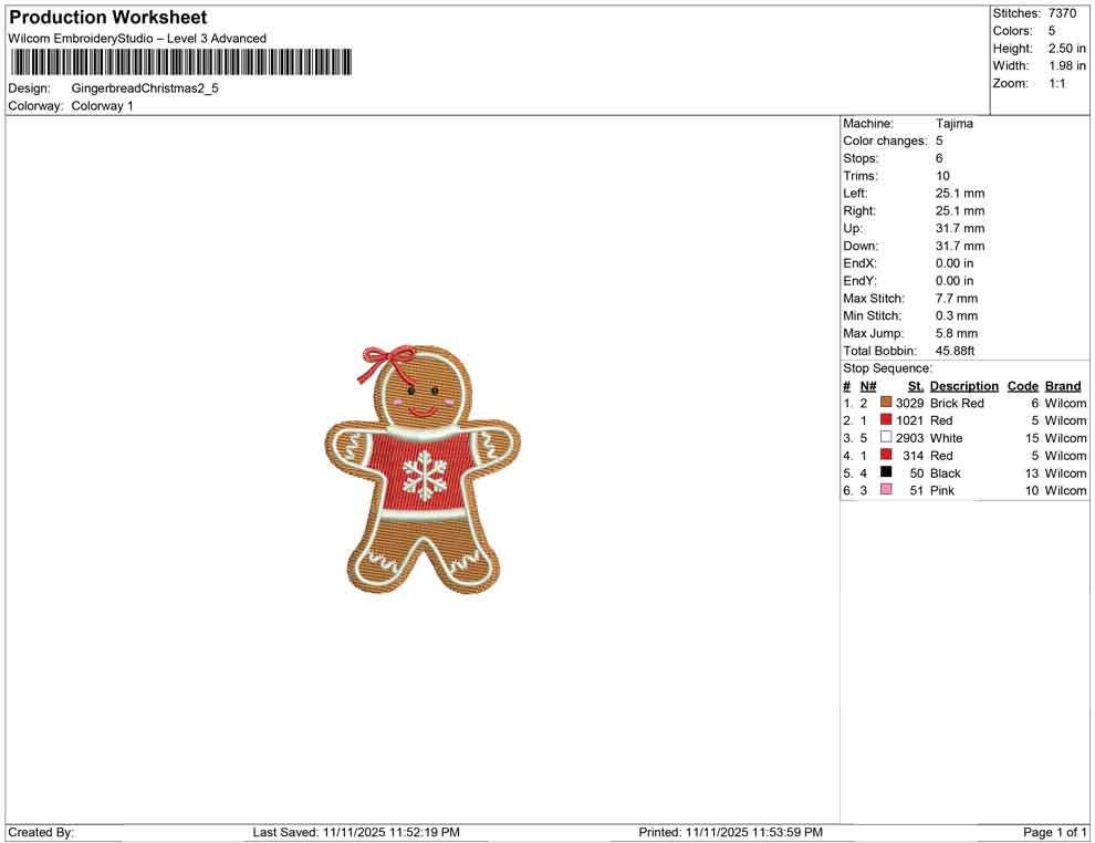 Christmas Embroidery Designs: Gingerbread Man Embroidery Machine File Christmas Cookie Embroidery Design (Digital Download)