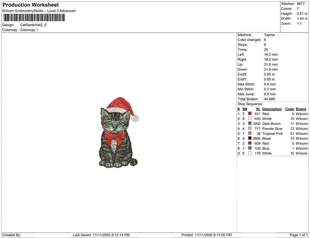 Cat Embroidery Designs: Christmas Embroidery Machine File Holiday Cats with Santa Hat and Scarf Embroidery Design (Digital Download)