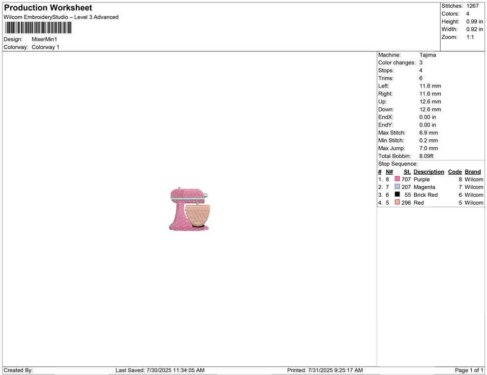 Cake Mixer Mini Embroidery Design: Kitchen Appliance Mini Machine Embroidery File Kitchenaid Mixer (Digital Download)