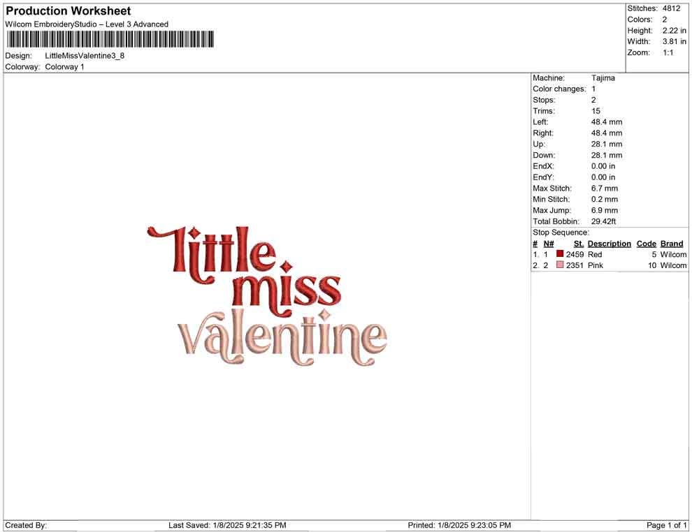 Valentine's Day Embroidery Designs: Little Miss Valentine's Day Machine Embroidery File Script Text Embroidery Design