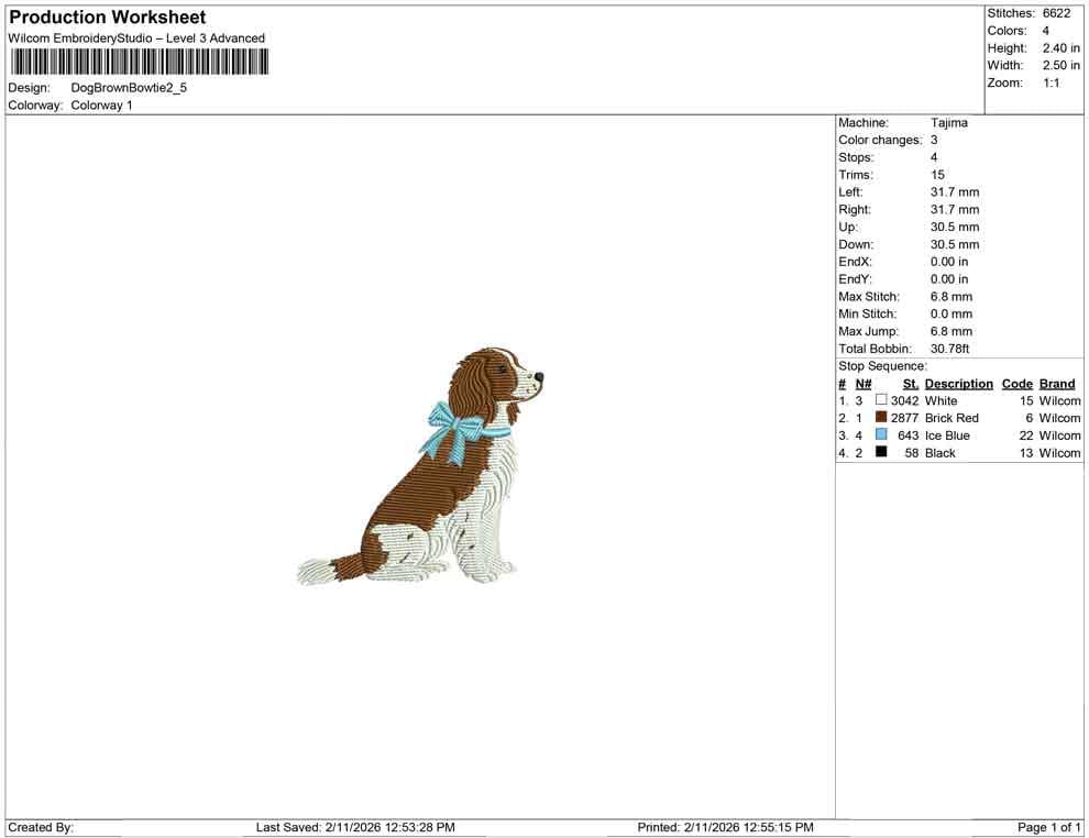 English Springer Spaniel Embroidery Designs: Dog Embroidery File Cute Puppy with Blue Bow Embroidery Machine File (Digital Download)