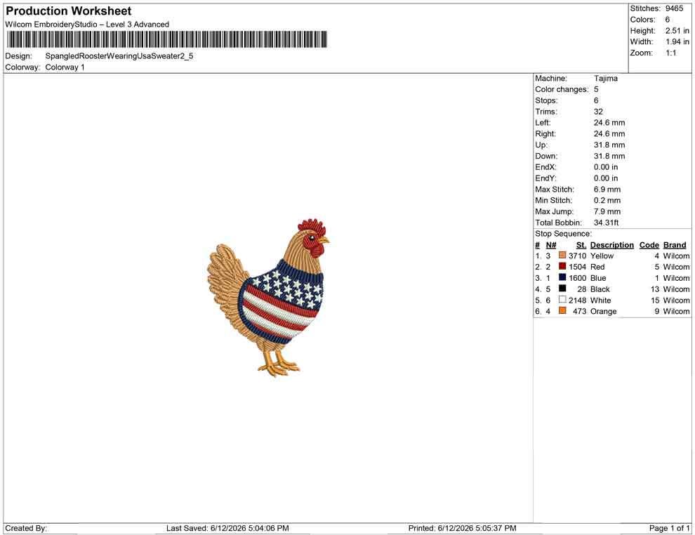 Patriotic Rooster Embroidery Designs: Sweater Chicken Machine Embroidery File 4th of July Farm Embroidery File (DST, PES, JEF+) Digital File