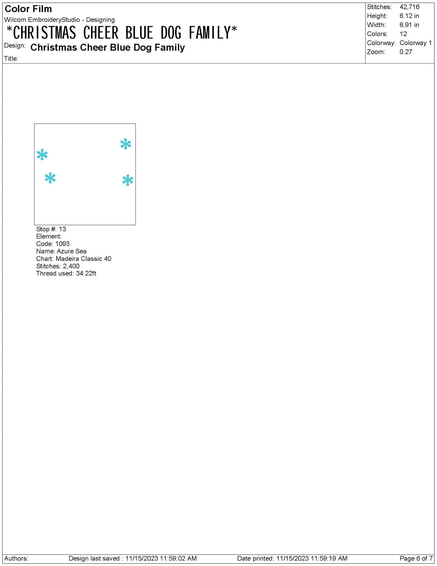 Blue Dog Family Christmas Cheer Machine Embroidery File | 4 Sizes