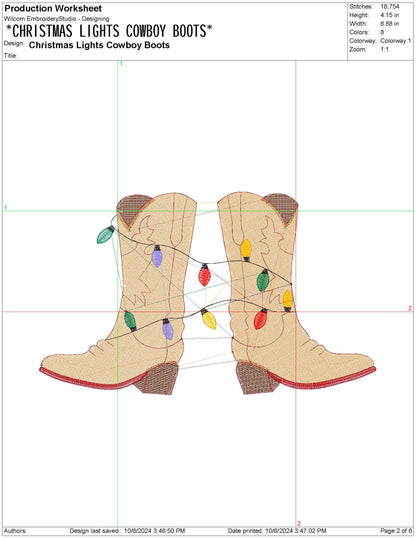 Christmas Western Cowboy Boots