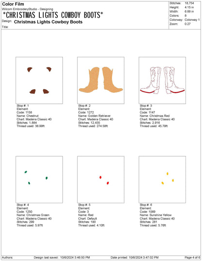 Christmas Western Cowboy Boots